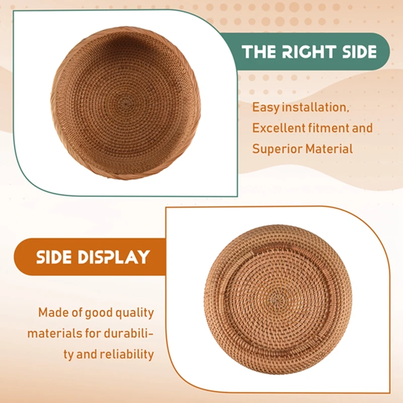Natural Rattan Round Fruit Basket Wicker Tabletop Bread Serving Tray Weaving Food Storage Bowls(Large, 1Pcs)
Natural Rattan Round Fruit Basket Wicker Tabletop Bread Serving Tray Weaving Food Storage Bowls(Large, 1Pcs)