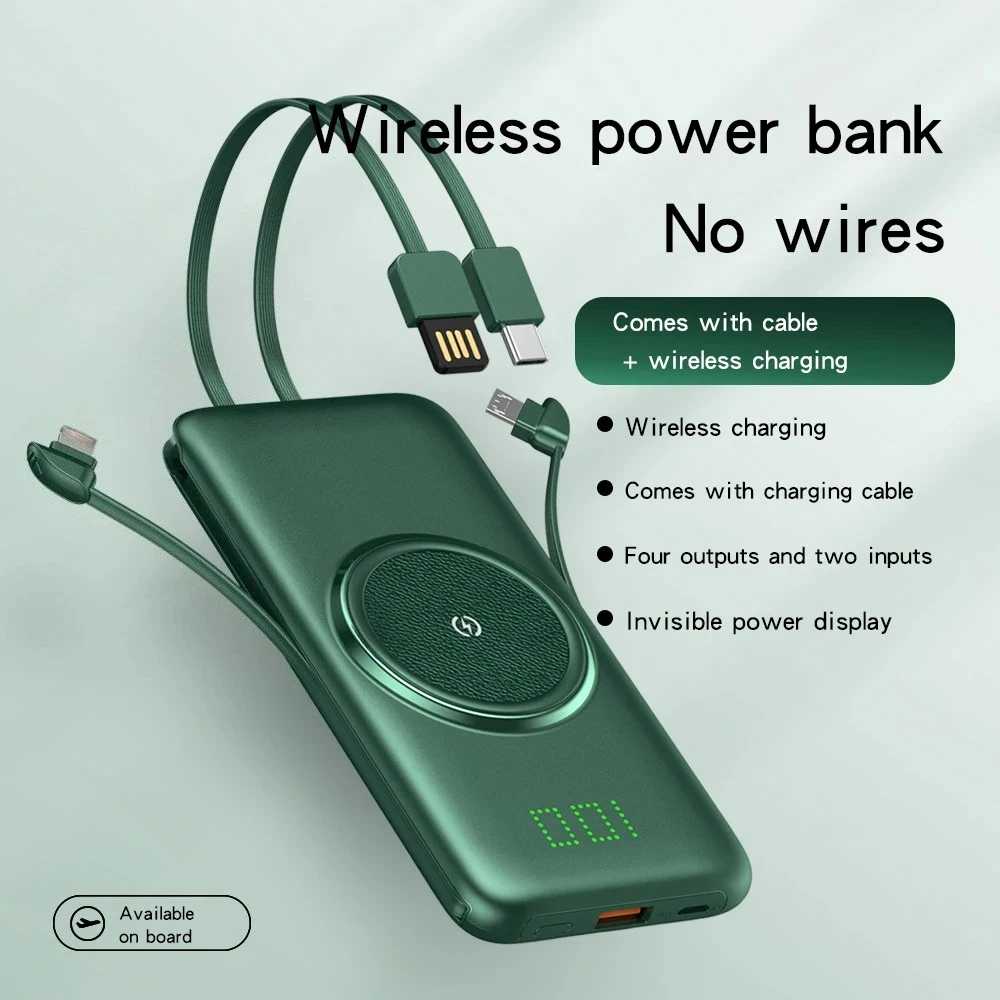 For Xiaomi 20000mAh Wireless Power Bank Fast Charging Built-in Power Cable Mobile Phone Charger For Iphone 13 14 for Samsung P12
For Xiaomi 20000mAh Wireless Power Bank Fast Charging Built-in Power Cable Mobile Phone Charger For Iphone 13 14 for Samsung P12