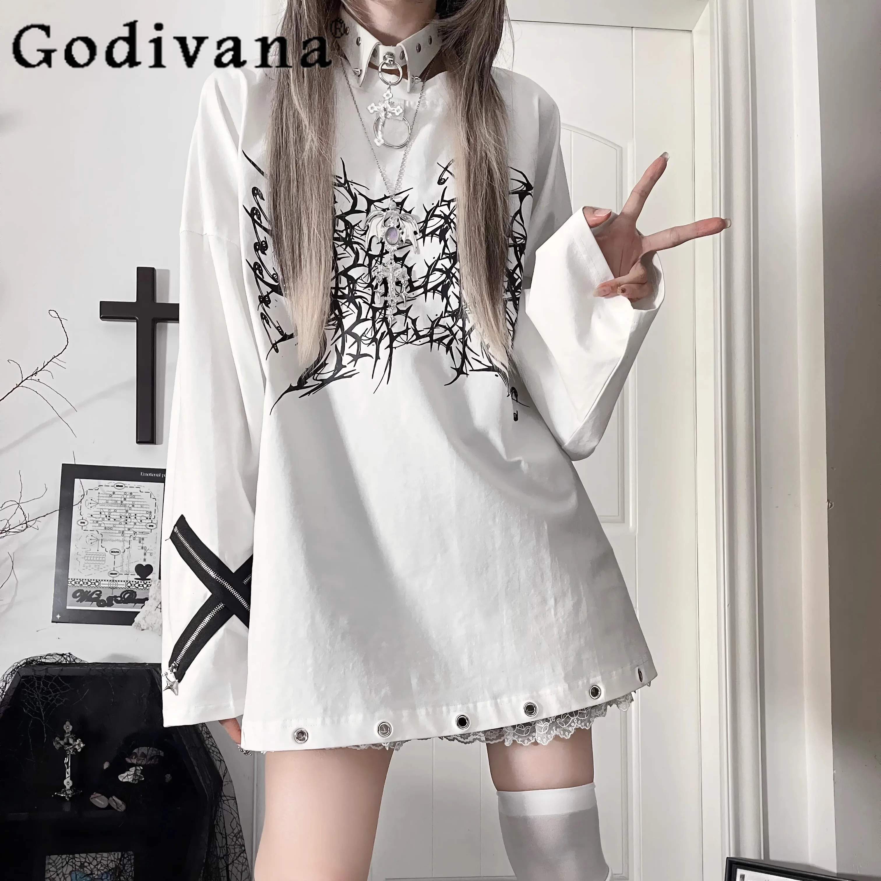 Original Subculture Gothic Punk Long Sleeve T-Shirt Spring Autumn Girl Sweet Cool Fashion Y2K Print Loose Top Aesthetic T-Shirt
Original Subculture Gothic Punk Long Sleeve T-Shirt Spring Autumn Girl Sweet Cool Fashion Y2K Print Loose Top Aesthetic T-Shirt