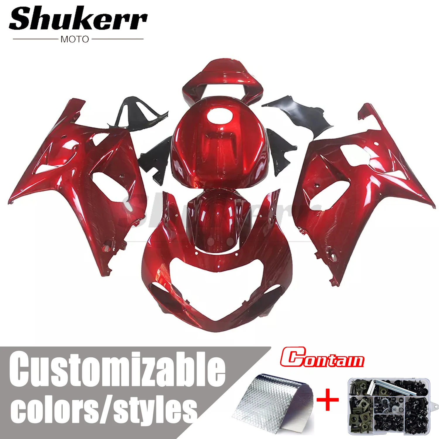 Shukerr Moto Abs Plastics Motorcycle Fairing Kit Sportbike Bodywork Kits Fit for Suzuki Gsxr600 Gsxr750 2000-2003 K1 Gsx-R600 Red
Shukerr Moto Abs Plastics Motorcycle Fairing Kit Sportbike Bodywork Kits Fit for Suzuki Gsxr600 Gsxr750 2000-2003 K1 Gsx-R600 Red