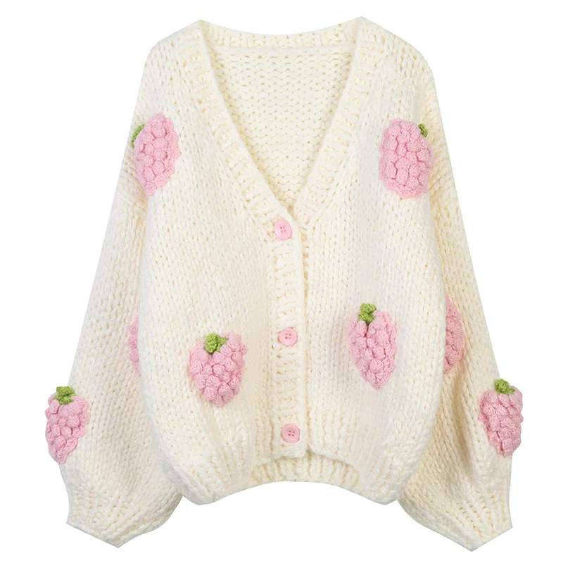 Jastie 2023 Autumn Winter Women's Sweater Top Boho Sweet Strawberry Sweaters Loose Casual Knitted Cardigan Thick Coat Jumpers
Jastie 2023 Autumn Winter Women's Sweater Top Boho Sweet Strawberry Sweaters Loose Casual Knitted Cardigan Thick Coat Jumpers