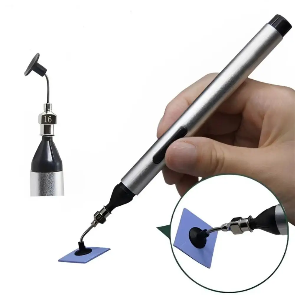 Alloy Vacuum Suction Pen with 3 Sizes Suction Head Durable IC SMD Tweezer multipurpose Manually Pumping IC Tool
Alloy Vacuum Suction Pen with 3 Sizes Suction Head Durable IC SMD Tweezer multipurpose Manually Pumping IC Tool