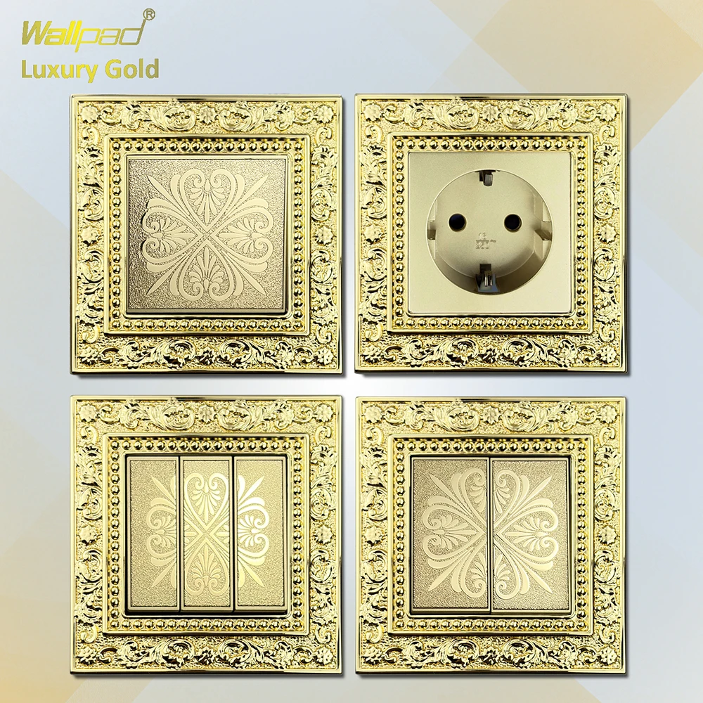WALLPAD Carved Brass Copper Plate Wall Light Switch 1 2 3 Gang 2 Way Antique Luxurious Gold Color For Villa Hotel
WALLPAD Carved Brass Copper Plate Wall Light Switch 1 2 3 Gang 2 Way Antique Luxurious Gold Color For Villa Hotel