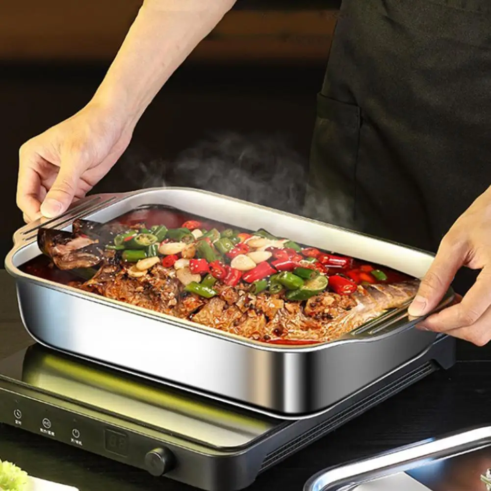 Corrosion-resistant Roasting Pan Heavy Duty Stainless Steel Roasting Pan with Lid Rack Handle High for Turkey for Oven for Pies
Corrosion-resistant Roasting Pan Heavy Duty Stainless Steel Roasting Pan with Lid Rack Handle High for Turkey for Oven for Pies