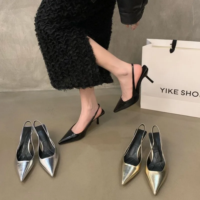 New Women's Sandals Pointed Toe Slingbacks Gold High Heels Dress Shoes Silver Pumps 2026 Summer Wedding Shoe Zapatos Mujer
New Women's Sandals Pointed Toe Slingbacks Gold High Heels Dress Shoes Silver Pumps 2026 Summer Wedding Shoe Zapatos Mujer