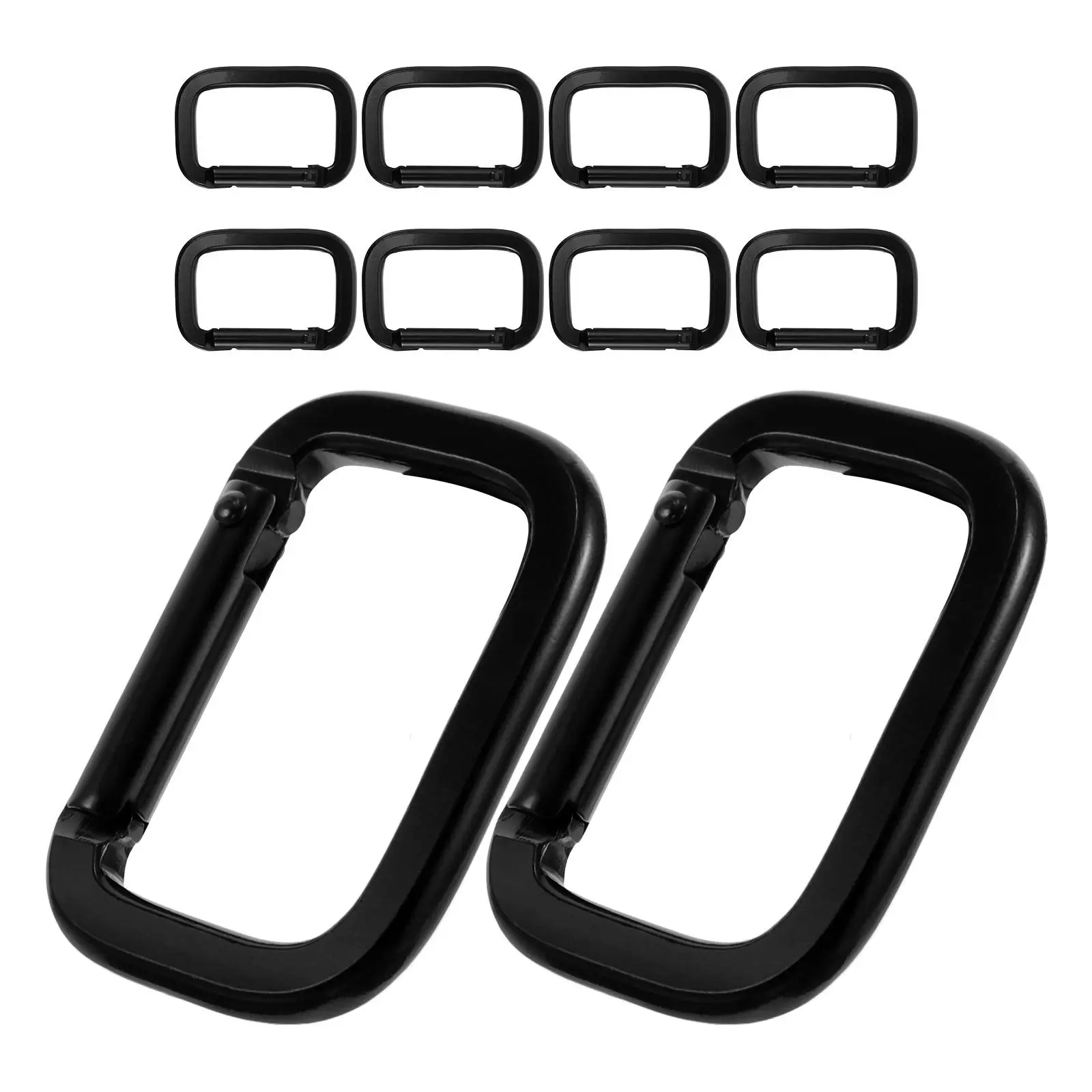 10 Pcs Black Square Thickened Aluminum Alloy Carabiner Clips for Climbing Hiking Bags Luggage Keychains D Rings Hardware
10 Pcs Black Square Thickened Aluminum Alloy Carabiner Clips for Climbing Hiking Bags Luggage Keychains D Rings Hardware