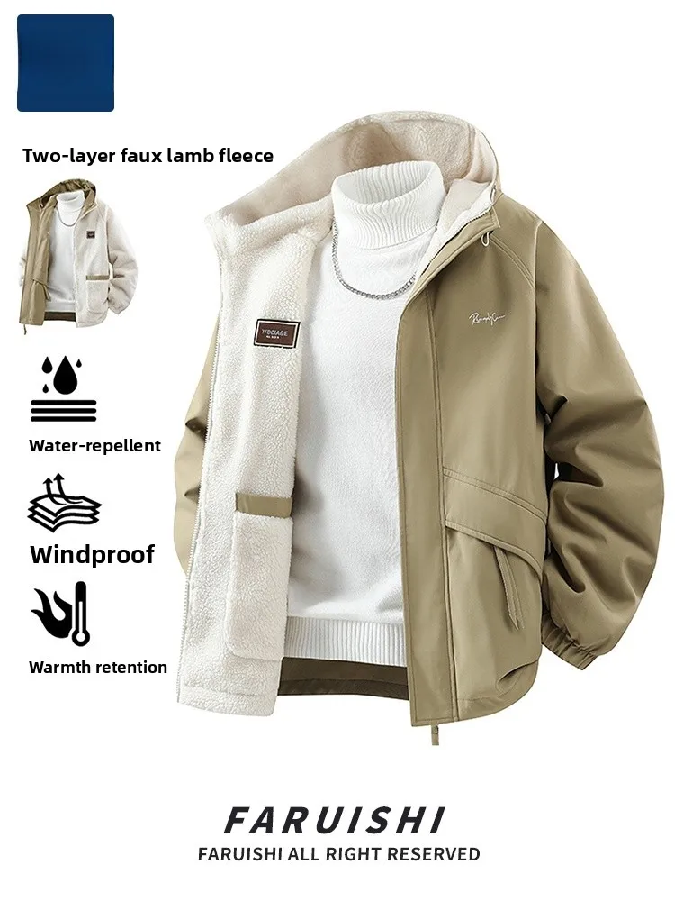Men's Thickened Fleece Lined Hooded Cotton Jacket Warm Outerwear Casual Loose Fit Long Sleeve Zipper Closure Color Coat
Men's Thickened Fleece Lined Hooded Cotton Jacket Warm Outerwear Casual Loose Fit Long Sleeve Zipper Closure Color Coat