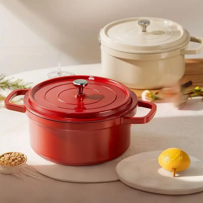 Кастрюля с двумя ручками и крышкой, эмалированная, с антипригарным покрытием, для супов, титаново-золотая, термостойкая посуда для газовых и индукционных плит
Кастрюля с двумя ручками и крышкой, эмалированная, с антипригарным покрытием, для супов, титаново-золотая, термостойкая посуда для газовых и индукционных плит