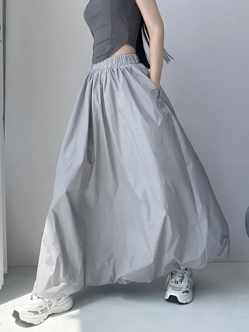 American Lazy Sports Style Loose Bloomer Half Skirt Women's Street Gray Elastic Waist Puffy Skirt Mid-Length Skirts
American Lazy Sports Style Loose Bloomer Half Skirt Women's Street Gray Elastic Waist Puffy Skirt Mid-Length Skirts
