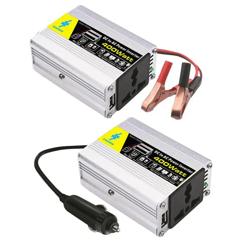 Sine Waves Inverter DC 12v To AC 220V 400W Portable Power Bank Converter With 2 Battery Clips For Home Car Accessories Tools
Sine Waves Inverter DC 12v To AC 220V 400W Portable Power Bank Converter With 2 Battery Clips For Home Car Accessories Tools