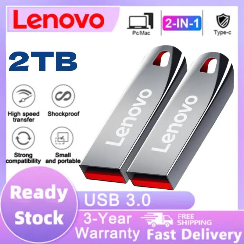 Lenovo USB 3.0 Pen Drive 2TB 1TB High Speed Transfer U Disk 512GB 256GB Metal Pendrive USB Flash Drives 128GB Memoria USB Stick
Lenovo USB 3.0 Pen Drive 2TB 1TB High Speed Transfer U Disk 512GB 256GB Metal Pendrive USB Flash Drives 128GB Memoria USB Stick