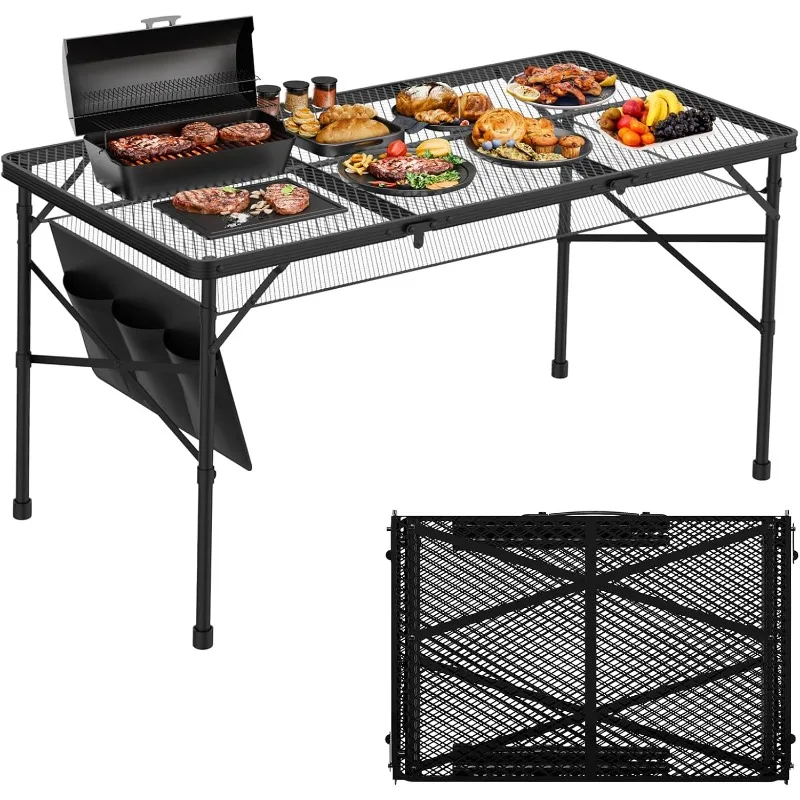 4x2 FT Folding Grill Table, Portable Camping Table for Outside, Adjustable Height Folding with Desktop & Mesh Bag, Lightweight O
4x2 FT Folding Grill Table, Portable Camping Table for Outside, Adjustable Height Folding with Desktop & Mesh Bag, Lightweight O