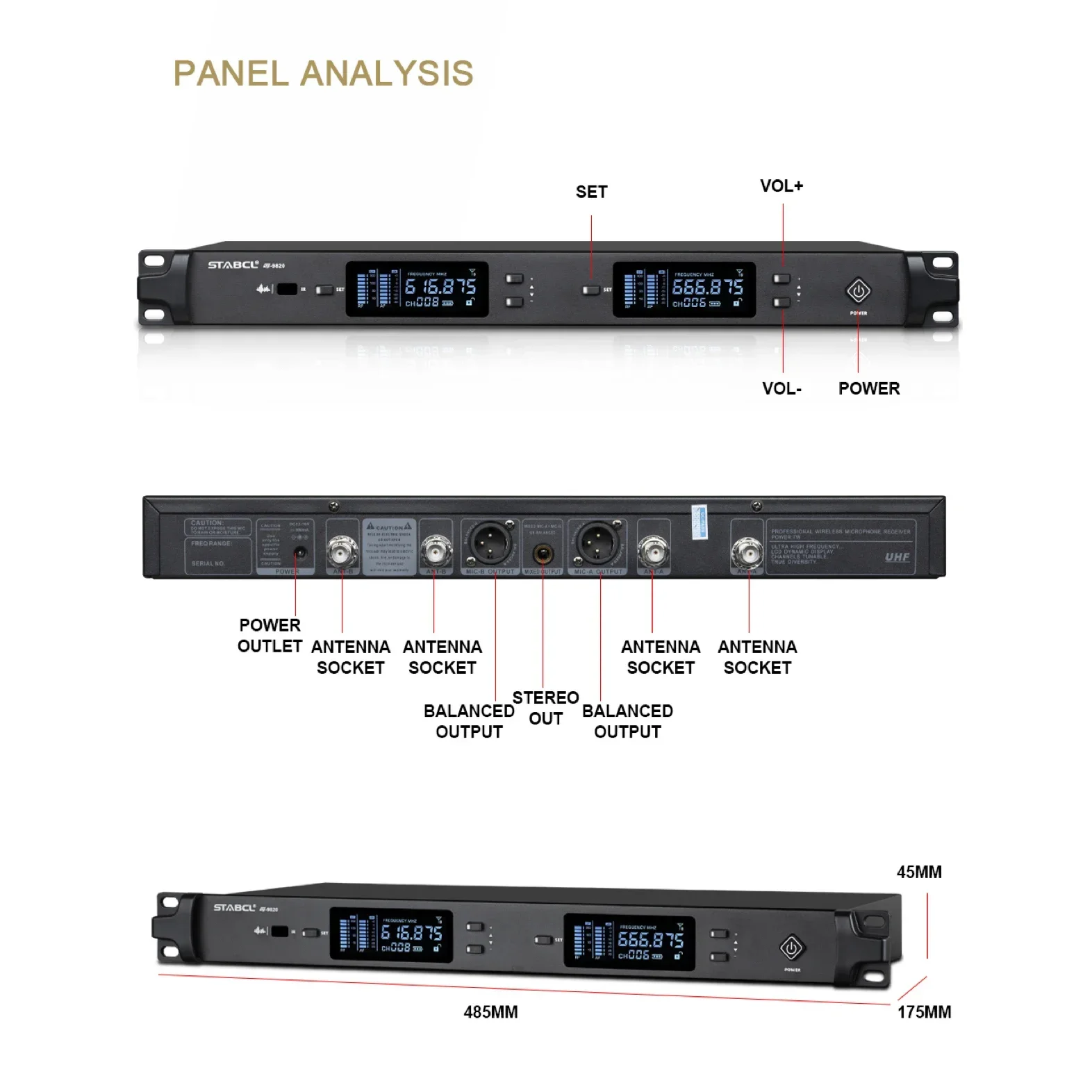 ST-9820 Wireless Microphone 2 Channel Microphones School Square Stage Dedicated Outdoor Performance Long-distance Anti-whistling
ST-9820 Wireless Microphone 2 Channel Microphones School Square Stage Dedicated Outdoor Performance Long-distance Anti-whistling