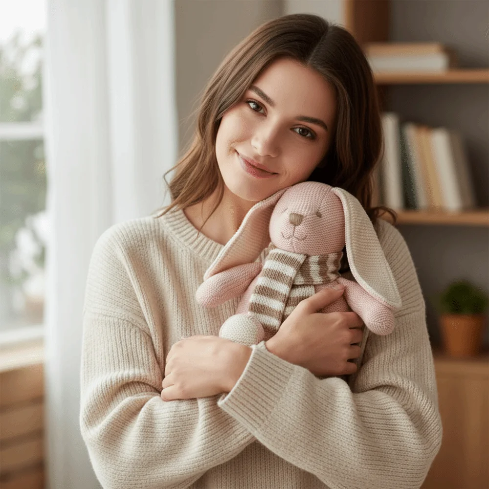 Handmade Knitted Rabbit Mini Size Soft Cotton Stuffed Bunny Cartoon Style Long-legged Animal Stuffed Baby Girls
Handmade Knitted Rabbit Mini Size Soft Cotton Stuffed Bunny Cartoon Style Long-legged Animal Stuffed Baby Girls