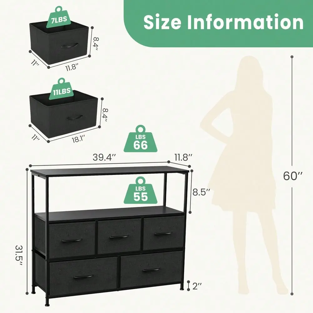 5 Fabric Drawer Dresser TV Stand For Bedroom Entertainment Center For 45 Inch TV With Storage Drawer Unit Open Shelf Adjusta
5 Fabric Drawer Dresser TV Stand For Bedroom Entertainment Center For 45 Inch TV With Storage Drawer Unit Open Shelf Adjusta
