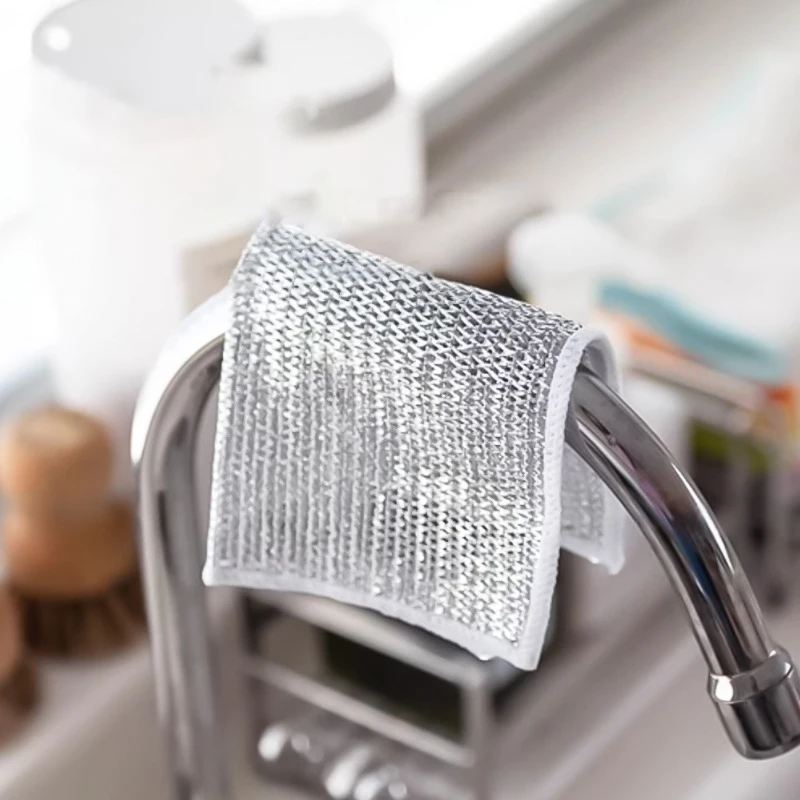 50pcs Magic Dishcloth Silver Wire Cleaning Cloths Kitchen Dish Pot Washing Cloth Double-sided Thickened Towel Steel Wire Rags
50pcs Magic Dishcloth Silver Wire Cleaning Cloths Kitchen Dish Pot Washing Cloth Double-sided Thickened Towel Steel Wire Rags