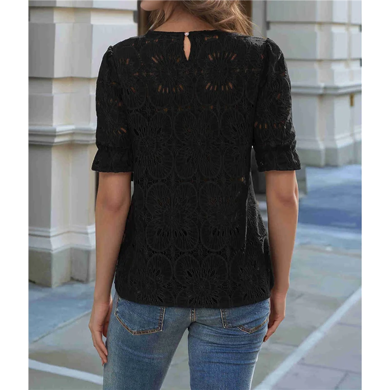 A83F-Women's Summer Eyelet Hollow Out Crochet Lace Embroidered Short Sleeve Puff Tops
A83F-Women's Summer Eyelet Hollow Out Crochet Lace Embroidered Short Sleeve Puff Tops