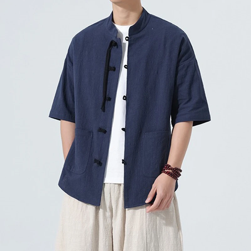 Chinese Style Men Casual Cotton Shirt New 2026 Summer Vintage Mandarin Collar Solid Color Male Half Sleeve Tops Shirts N154
Chinese Style Men Casual Cotton Shirt New 2026 Summer Vintage Mandarin Collar Solid Color Male Half Sleeve Tops Shirts N154
