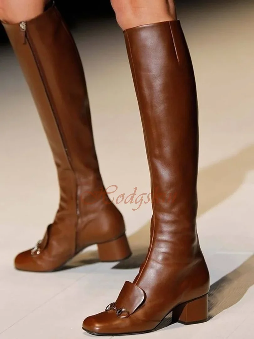 Square Toe Buckles Chunky Heels Boots Solid Fitted Leather Knee High Boots New Style Designer Women Shoes Autumn Party Runway
Square Toe Buckles Chunky Heels Boots Solid Fitted Leather Knee High Boots New Style Designer Women Shoes Autumn Party Runway