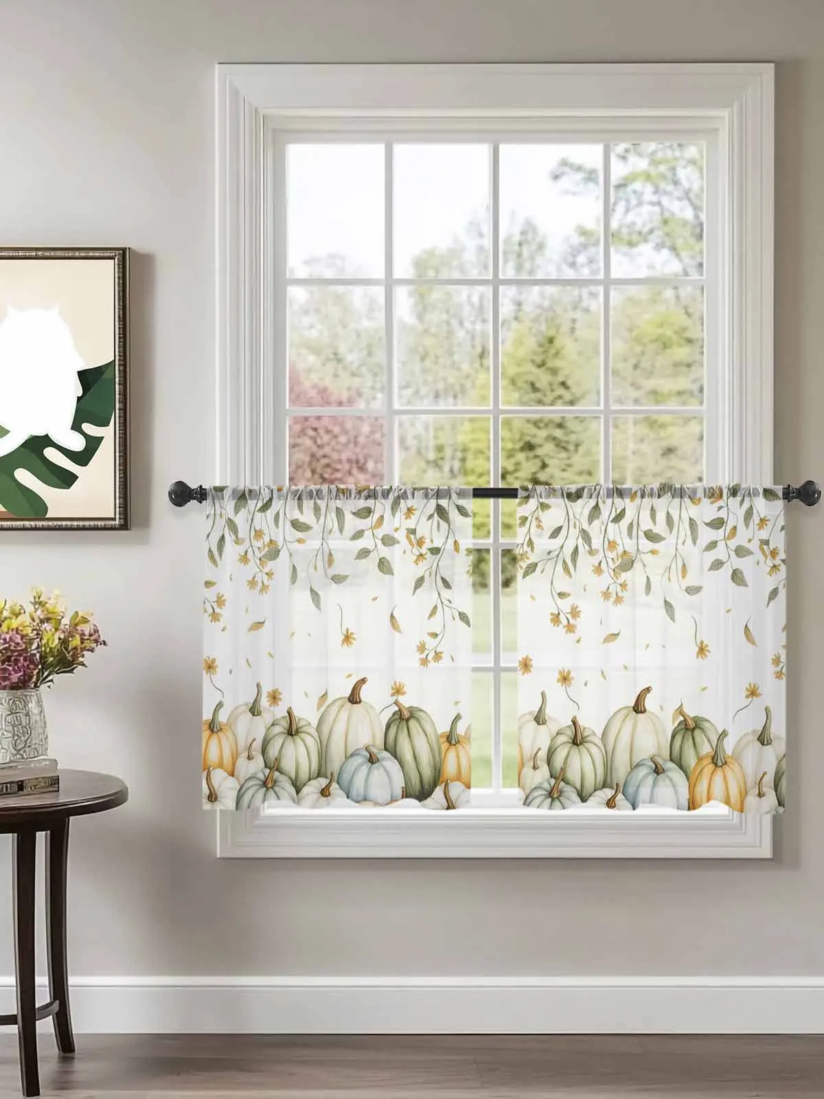 Autumn Green Pumpkin Flowers Tulle Curtains For Bedroom Children Living Room Decor Sheer Curtains
Autumn Green Pumpkin Flowers Tulle Curtains For Bedroom Children Living Room Decor Sheer Curtains