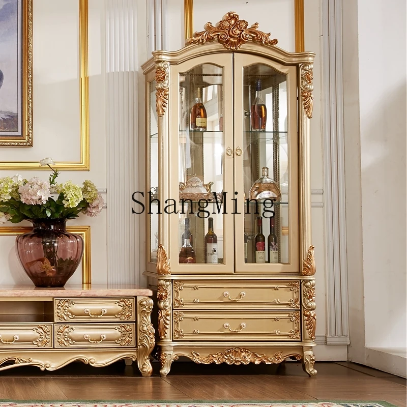 ZYY solid wood double-door wine cabinet champagne high-end living room TV cabinet carved glass wine cabinet
ZYY solid wood double-door wine cabinet champagne high-end living room TV cabinet carved glass wine cabinet