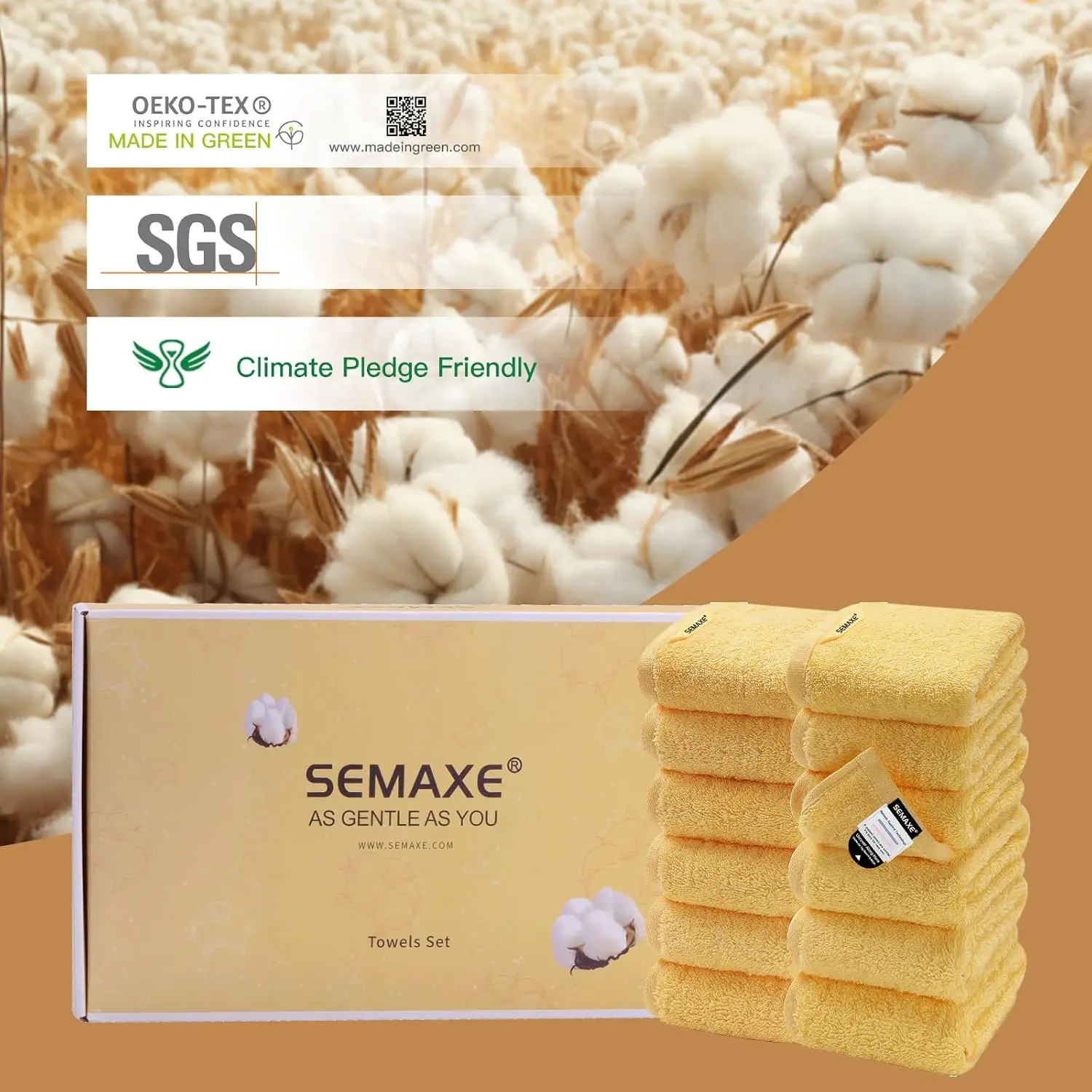 SEMAXE 33*33 см, 12 шт., хлопковые мочалки, 100% хлопок, ультра мягкие однотонные полотенца для лица, высокая впитываемость, для уборки ванной комнаты, спа