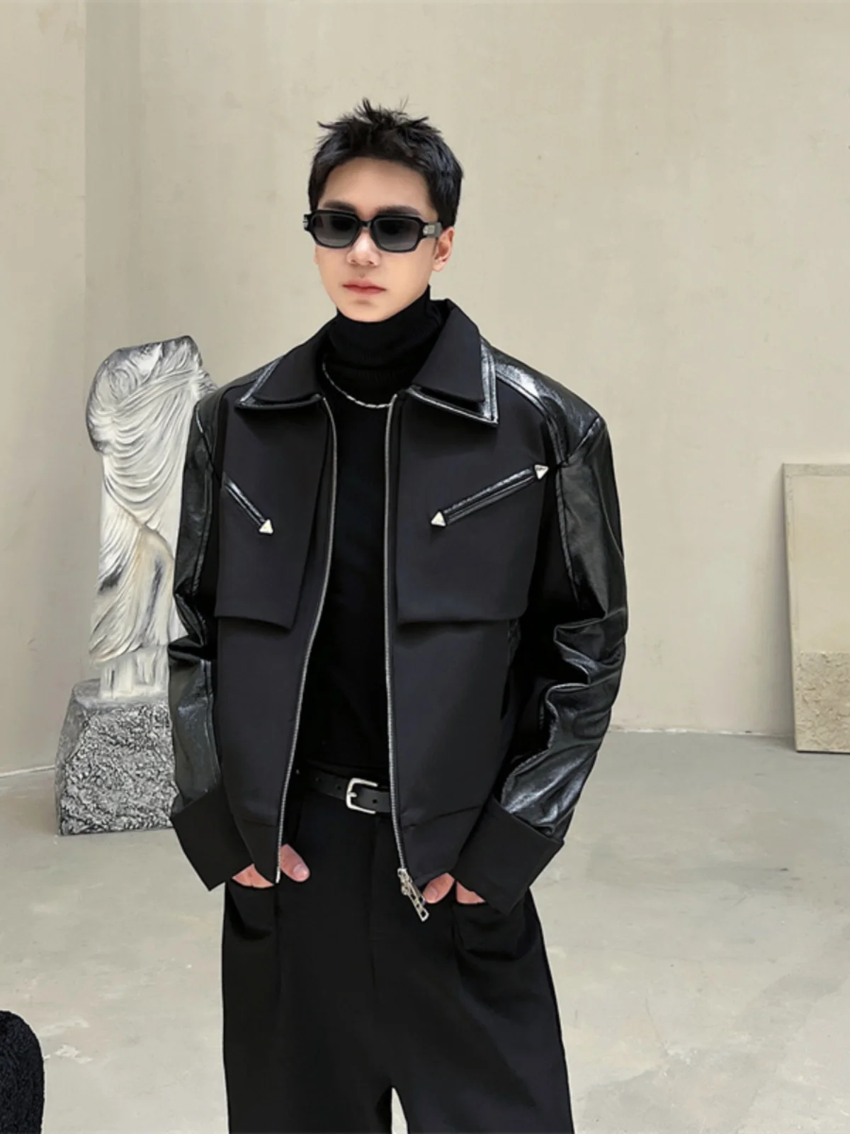 Мужская кожаная куртка K Sle Haome с двойным воротником, модная городская осенняя удлиненная приталенная верхняя одежда
Мужская кожаная куртка K Sle Haome с двойным воротником, модная городская осенняя удлиненная приталенная верхняя одежда