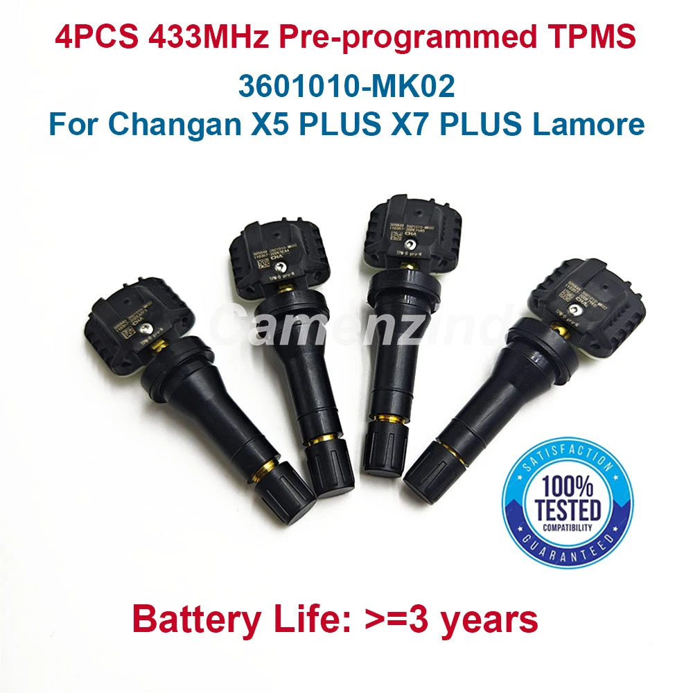 4PCS TPMS Tire Pressure Sensor 3601010-MK02 3601010MK02 433MHZ For CHANGAN CS55 PLUS CS75 Oshan X5 X7 Z6 UNI-K UNI-T Deepal S7
4PCS TPMS Tire Pressure Sensor 3601010-MK02 3601010MK02 433MHZ For CHANGAN CS55 PLUS CS75 Oshan X5 X7 Z6 UNI-K UNI-T Deepal S7