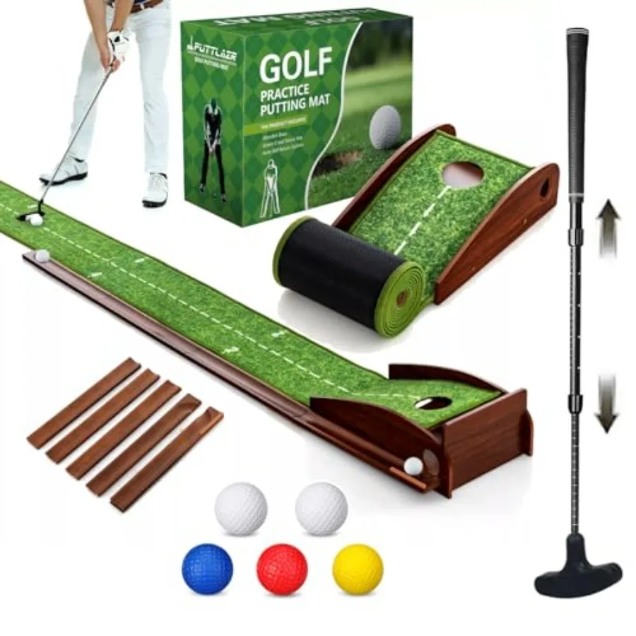 Indoor Golf Putting Mat with Putter and 5 Balls, Auto Ball Return Set, Velvet Matt for Home, Office, Backyard, Golf Gift
Indoor Golf Putting Mat with Putter and 5 Balls, Auto Ball Return Set, Velvet Matt for Home, Office, Backyard, Golf Gift
