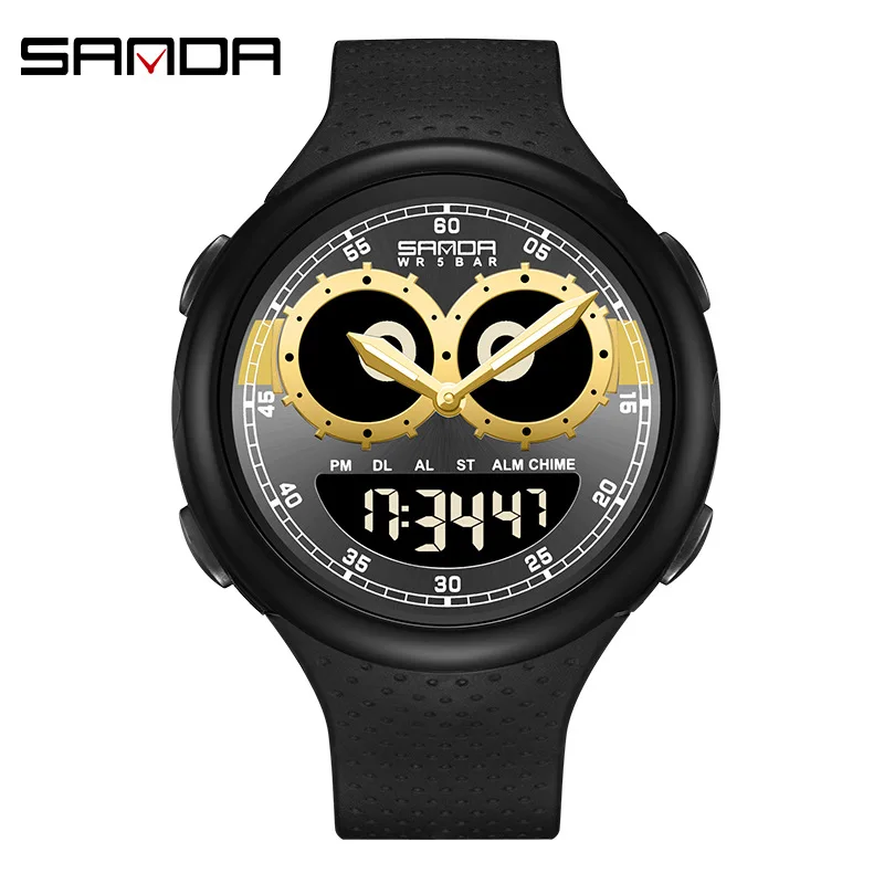 SANDA6118 Sports Dual Display Electronic Watch Waterproof Night Light Alarm Clock Timing Outdoor Leisure Wear Accessories
SANDA6118 Sports Dual Display Electronic Watch Waterproof Night Light Alarm Clock Timing Outdoor Leisure Wear Accessories