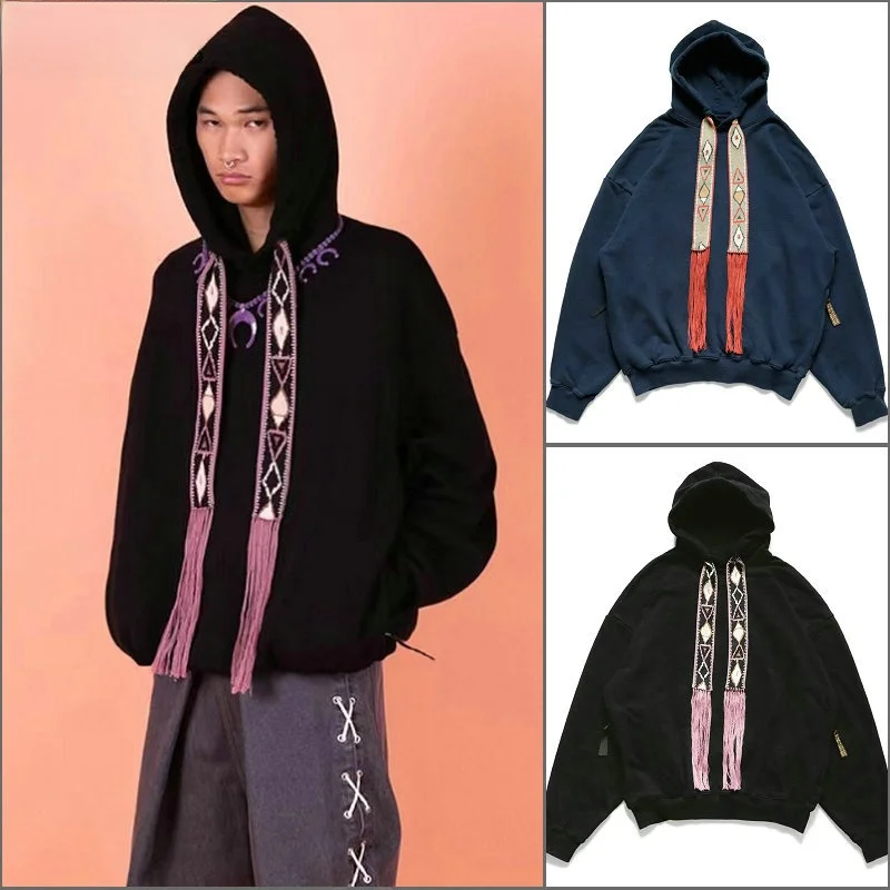 Худи Kapital двухцветное свободного кроя с вышивкой и бахромой в этническом стиле, молодежное повседневное хлопковое худи для весны, осени и зимы
Худи Kapital двухцветное свободного кроя с вышивкой и бахромой в этническом стиле, молодежное повседневное хлопковое худи для весны, осени и зимы