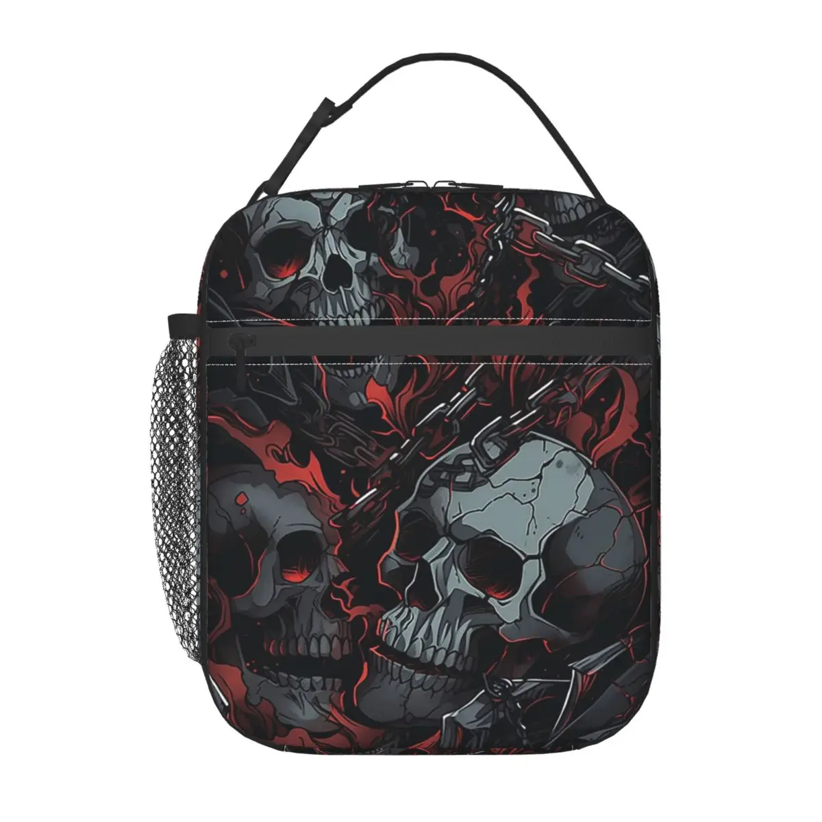 Skull Chain And Rose Flower Design Insulated Lunch Bag for Women Children Portable Food Boxes Thermal Lunch Box Tote
Skull Chain And Rose Flower Design Insulated Lunch Bag for Women Children Portable Food Boxes Thermal Lunch Box Tote