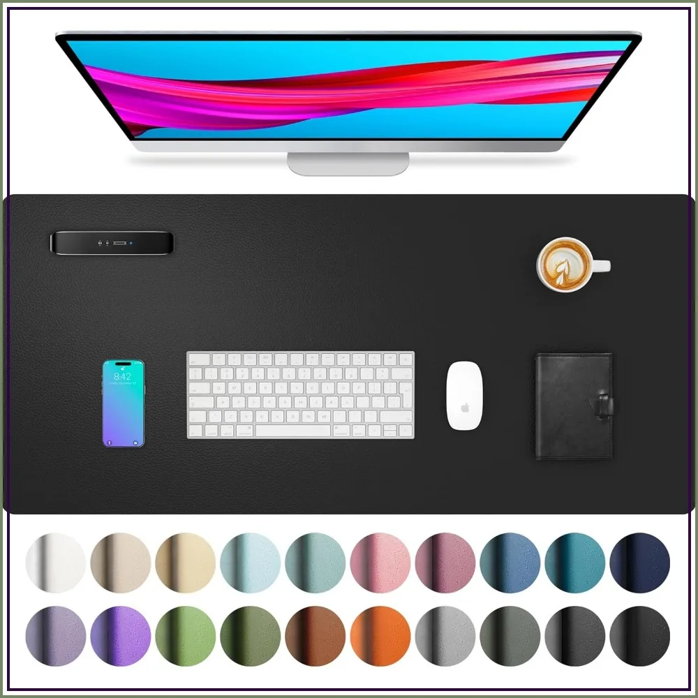 Non-Slip Waterproof PU Leather Desk Pad Protector for Mouse, Writing Desk, Office, Home, Laptop Blotter, 23.6" x 13.7"
Non-Slip Waterproof PU Leather Desk Pad Protector for Mouse, Writing Desk, Office, Home, Laptop Blotter, 23.6" x 13.7"