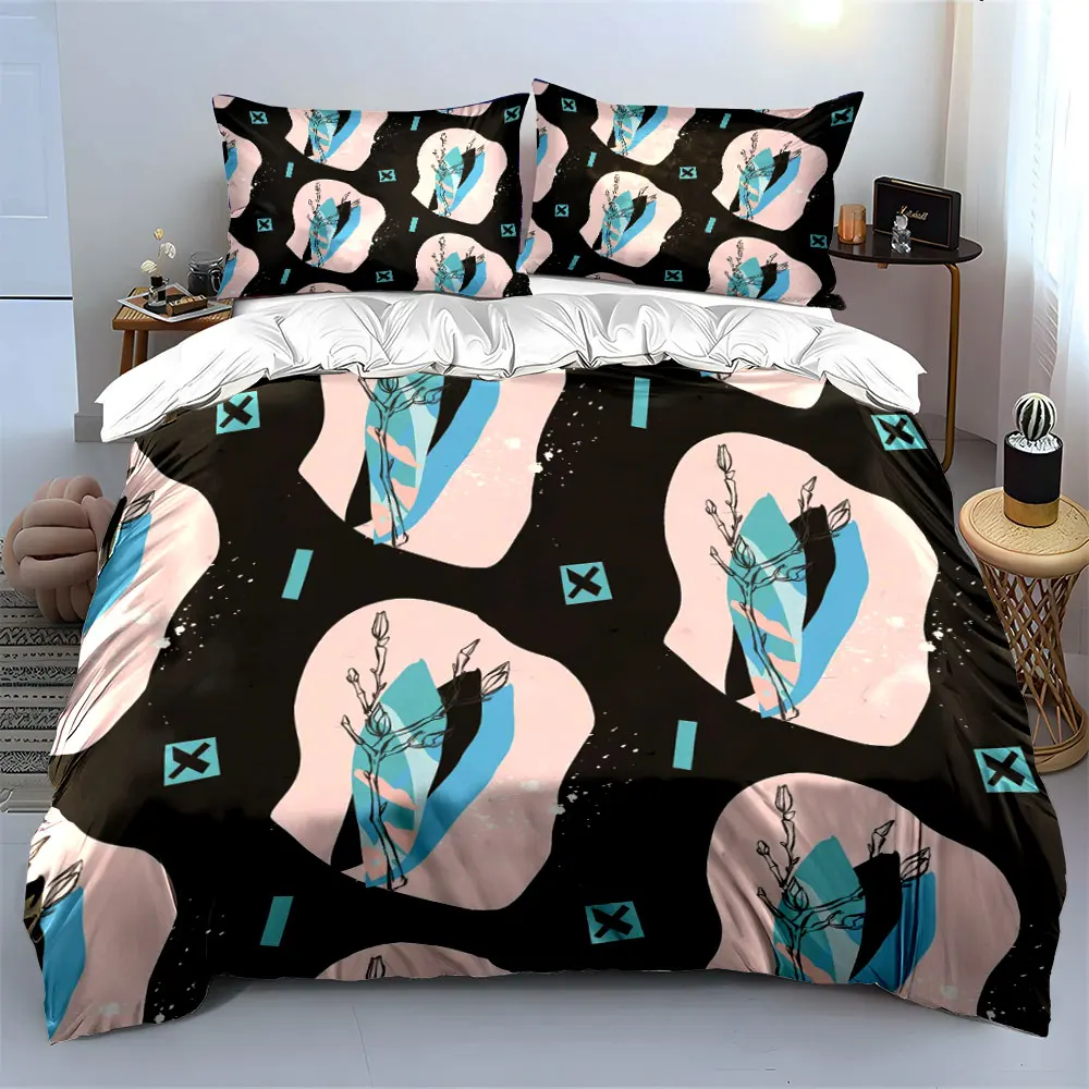 Abstract Art Decor Set Plush Bedding Set with 1 Duvet Cover 2 Pillowcases Single Double King Queen, Gift
Abstract Art Decor Set Plush Bedding Set with 1 Duvet Cover 2 Pillowcases Single Double King Queen, Gift