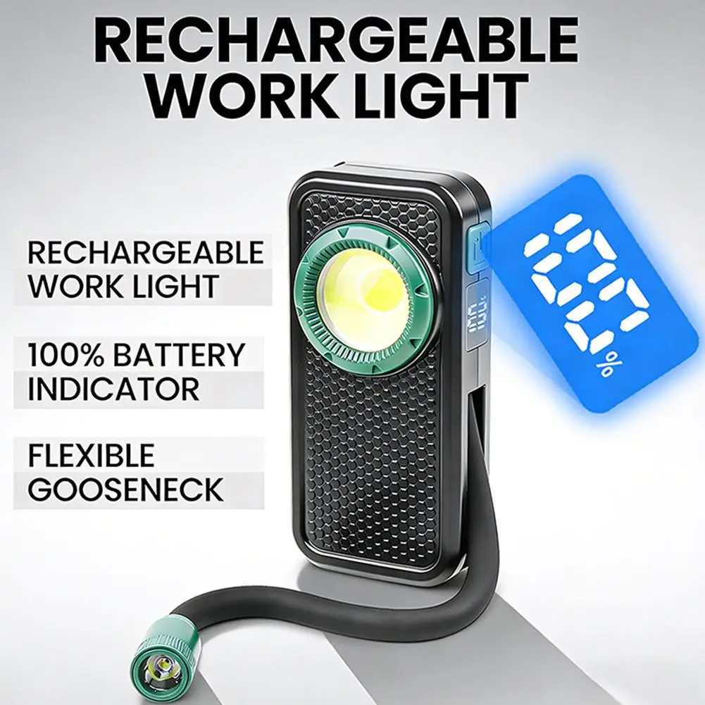 COB Magnetic Work Light COB Work Light Automotive Flexible Hose Repair Lamp Clip On ,Rechargeable Digital Display Flashligh
COB Magnetic Work Light COB Work Light Automotive Flexible Hose Repair Lamp Clip On ,Rechargeable Digital Display Flashligh