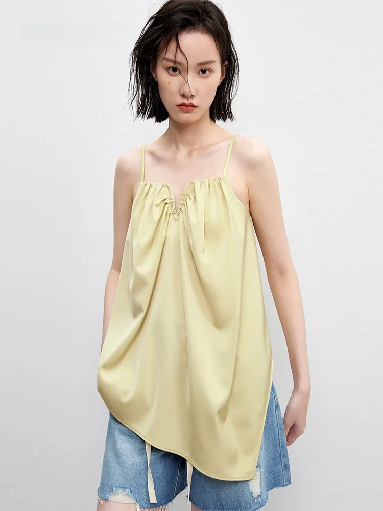 XMOOM Summer New V-Neck Draped Thin Strap Vest Top Women's Outerwear Comfortable Fit Polyester Blend Casual Style
XMOOM Summer New V-Neck Draped Thin Strap Vest Top Women's Outerwear Comfortable Fit Polyester Blend Casual Style