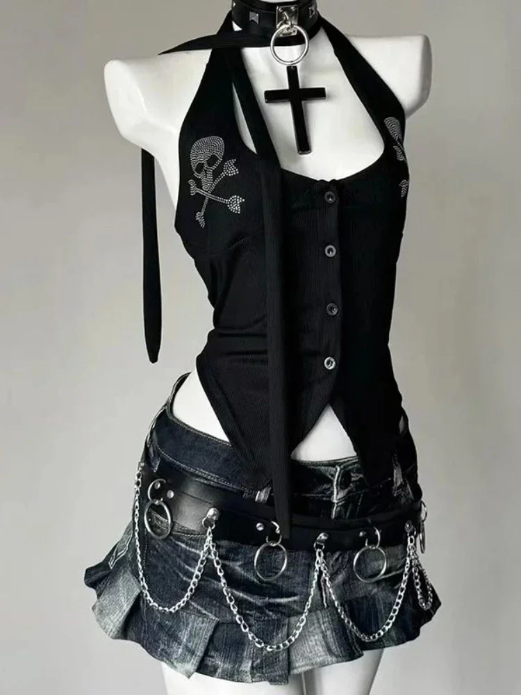 Gothic Vintage Sleveeless Retro Slim Slash Neck Vest Women High Street Wear Style Y2k Black Off Shoulder American Sexy Summer
Gothic Vintage Sleveeless Retro Slim Slash Neck Vest Women High Street Wear Style Y2k Black Off Shoulder American Sexy Summer