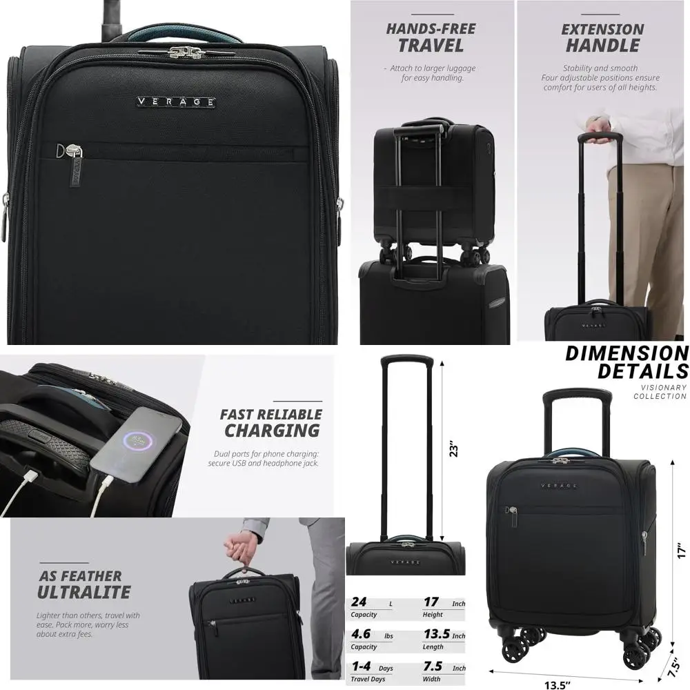 14, чемодан-спиннер Softside с колесами, компактная дорожная сумка для ноутбука для самолетов и коротких поездок
14, чемодан-спиннер Softside с колесами, компактная дорожная сумка для ноутбука для самолетов и коротких поездок