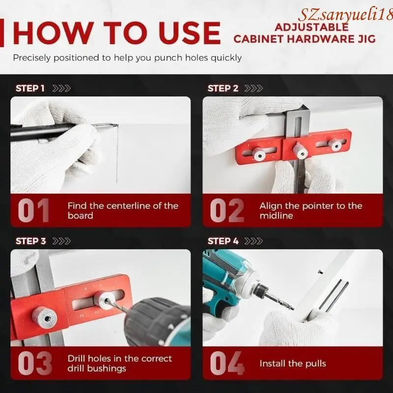 94PC Cabinet Hardware Jig Set Woodworking Drawer Door Handle Jig Adjustable Tool
94PC Cabinet Hardware Jig Set Woodworking Drawer Door Handle Jig Adjustable Tool