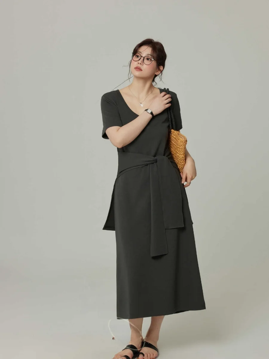 plus Size Women's Casual Mid-Length Dress Short Sleeve High Waist A-Line Skirt Korean Style Commute Cotton Summer Dress
plus Size Women's Casual Mid-Length Dress Short Sleeve High Waist A-Line Skirt Korean Style Commute Cotton Summer Dress