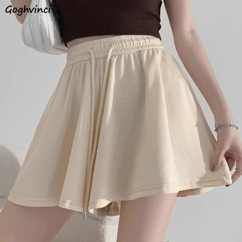 Shorts Women High Elastic Waist A-line Solid Chic Drawstring Casual Daily Simple Loose Korean Style All-match Harajuku New
Shorts Women High Elastic Waist A-line Solid Chic Drawstring Casual Daily Simple Loose Korean Style All-match Harajuku New