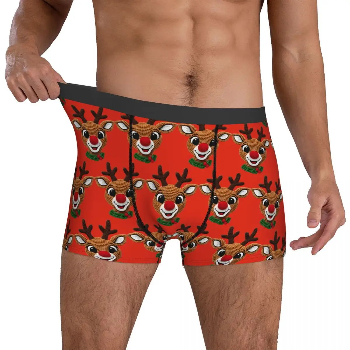 Cute Reindeer Rudolph Crochet Xmas Underwear Male Panties Print Classic Trunk Trenky Boxer Brief Plus Size 2XL
Cute Reindeer Rudolph Crochet Xmas Underwear Male Panties Print Classic Trunk Trenky Boxer Brief Plus Size 2XL