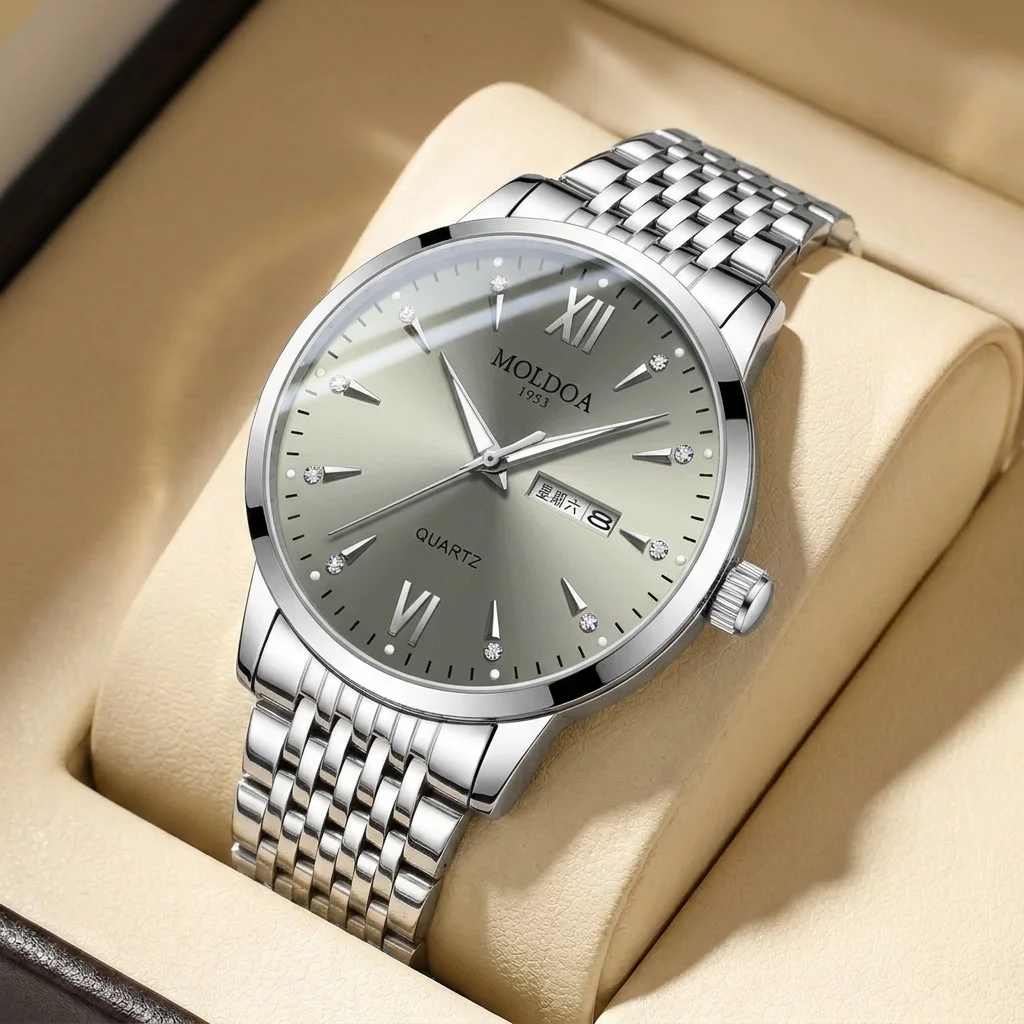 1pcs Men's Gray Alloy Band Luxury Business Calendar Quartz Watch for Party Holiday Gift
1pcs Men's Gray Alloy Band Luxury Business Calendar Quartz Watch for Party Holiday Gift
