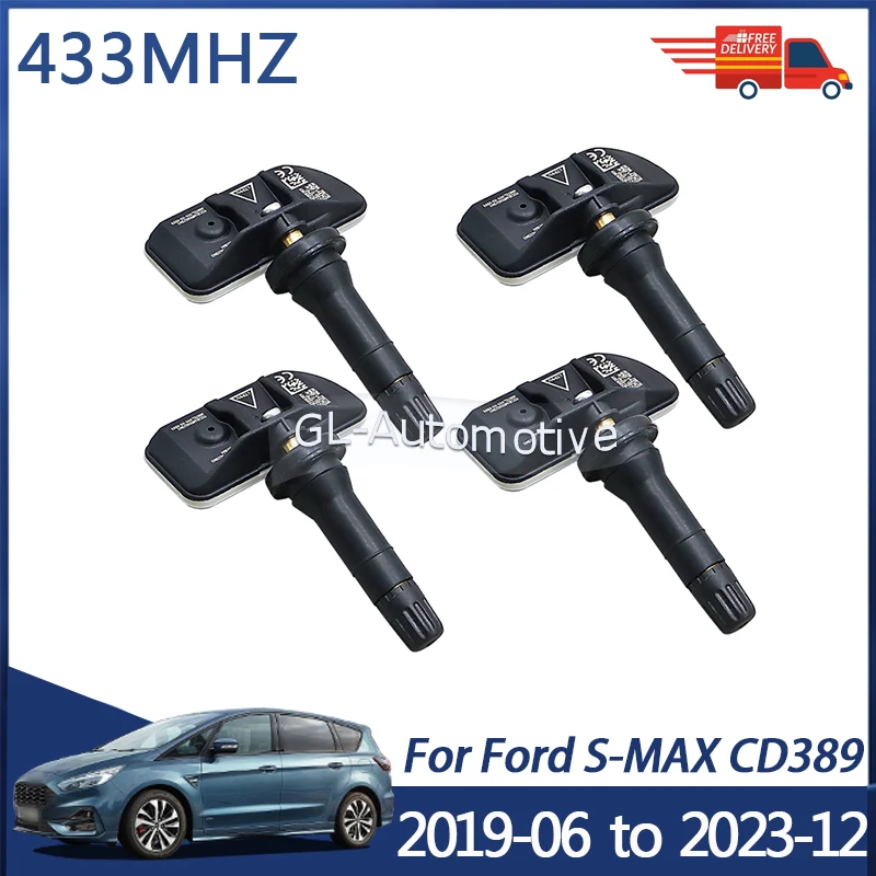 4 шт., 433 МГц, датчик TPMS, датчик контроля давления в шинах для Ford S-Max 2019-06-2023-12 JX7T-1A180-CA
4 шт., 433 МГц, датчик TPMS, датчик контроля давления в шинах для Ford S-Max 2019-06-2023-12 JX7T-1A180-CA