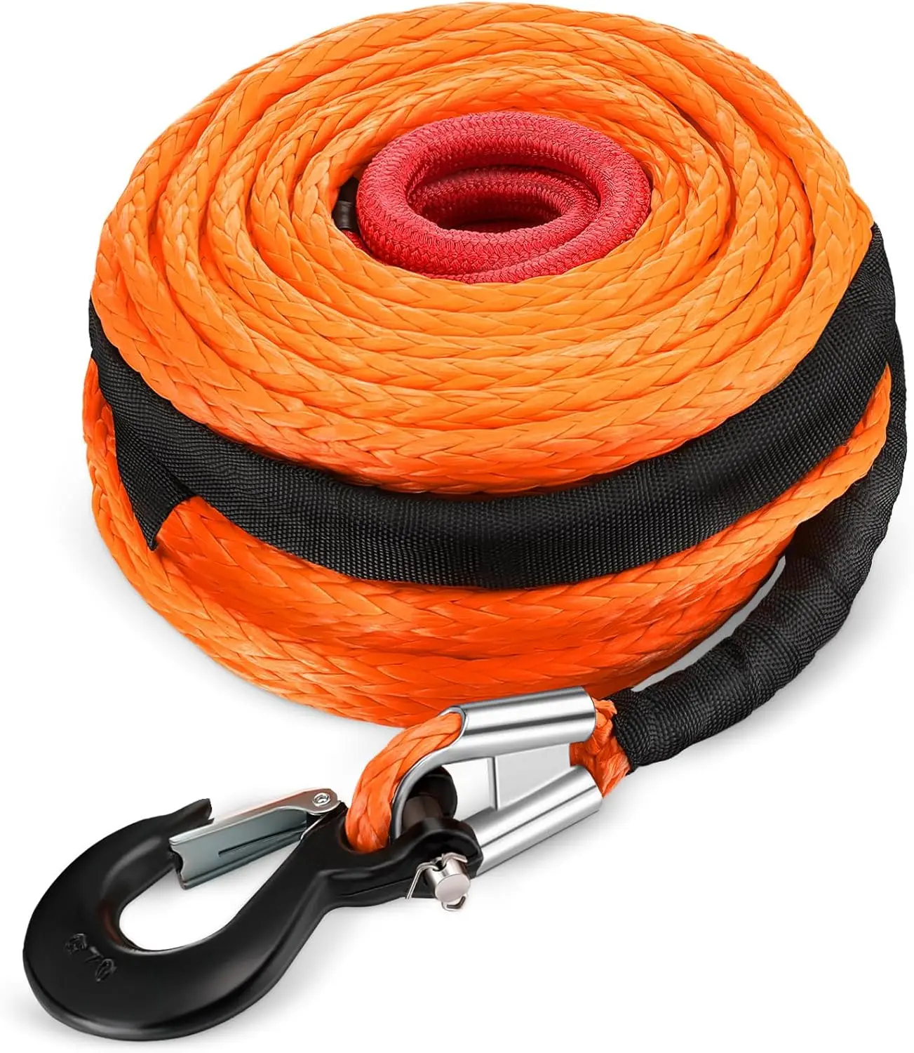 1/2" x 100 ft Synthetic Winch Rope Kit, 32000lbs Capacity with Protective Sleeve and Forged Hook for Trucks ATV SUV
1/2" x 100 ft Synthetic Winch Rope Kit, 32000lbs Capacity with Protective Sleeve and Forged Hook for Trucks ATV SUV