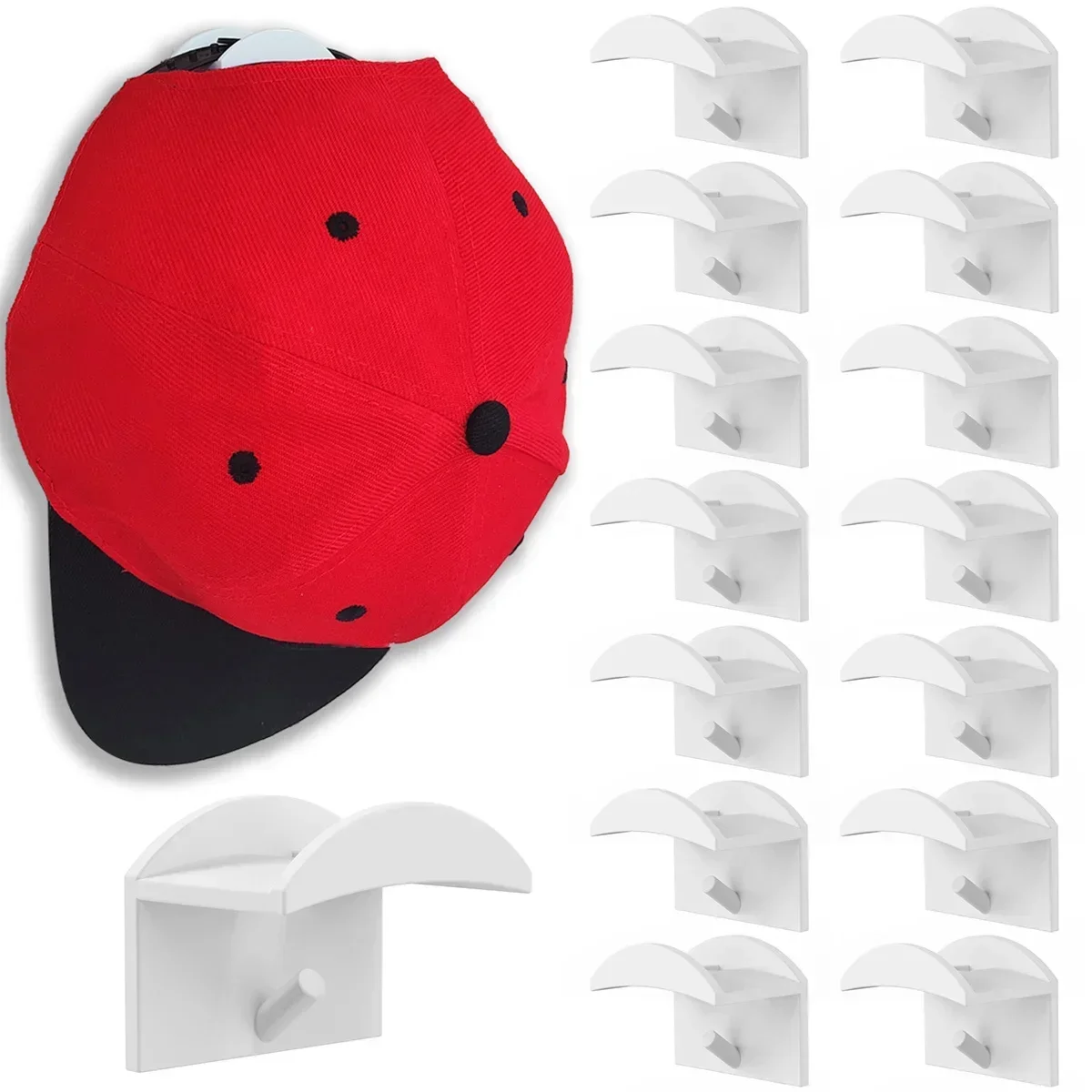 80/16pcs Adhesive Hat Hooks for Wall Minimalist Hat Rack Design, No Drilling, Strong Hold Hat Hangers Wide Brim Hat Organizer
80/16pcs Adhesive Hat Hooks for Wall Minimalist Hat Rack Design, No Drilling, Strong Hold Hat Hangers Wide Brim Hat Organizer