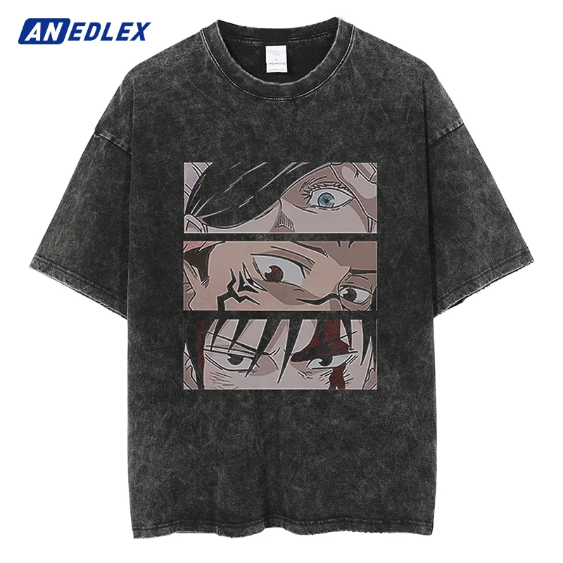 Hip Hop Men Black Washed T-Shirt Japanese Anime Eye Print T Shirt Streetwear Summer Short Sleeve Tshirt Harajuku Cotton Tops
Hip Hop Men Black Washed T-Shirt Japanese Anime Eye Print T Shirt Streetwear Summer Short Sleeve Tshirt Harajuku Cotton Tops