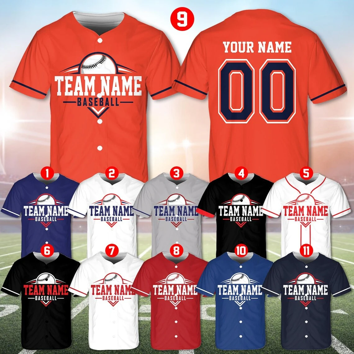 Custom Name Number Classic Baseball Jersey Personal Team Name Number Short Sleeve Button Sports Shirt Wholesale Dropshipping
Custom Name Number Classic Baseball Jersey Personal Team Name Number Short Sleeve Button Sports Shirt Wholesale Dropshipping