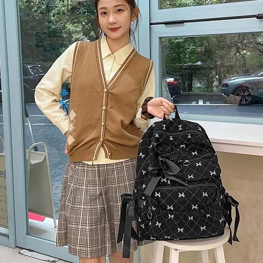 Daypack Corduroy Bow Backpack Silk Design Casual Students School Bag Scratch Prevention Durable Large Capacity Backpack Sport
Daypack Corduroy Bow Backpack Silk Design Casual Students School Bag Scratch Prevention Durable Large Capacity Backpack Sport