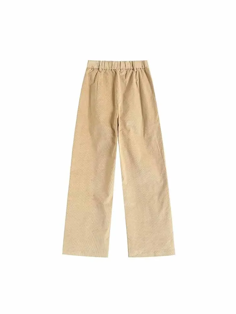 Women 2023 New Fashion Loose Fine corduroy Casual Wide leg Pants Vintage High Waist Side Pockets Zipper Female Trousers Mujer
Women 2023 New Fashion Loose Fine corduroy Casual Wide leg Pants Vintage High Waist Side Pockets Zipper Female Trousers Mujer